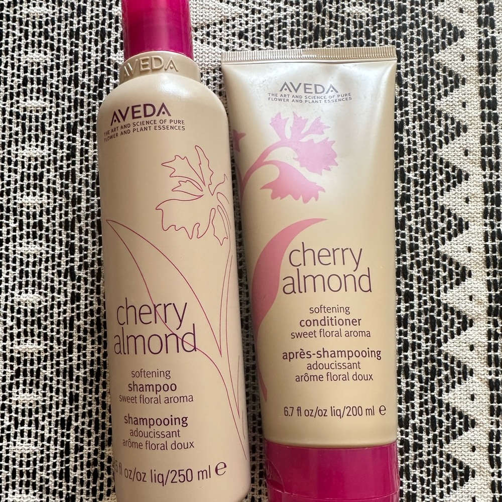 Aveda Cherry Almond shampoo 8.5 oz and conditioner 6.7 oz used twice